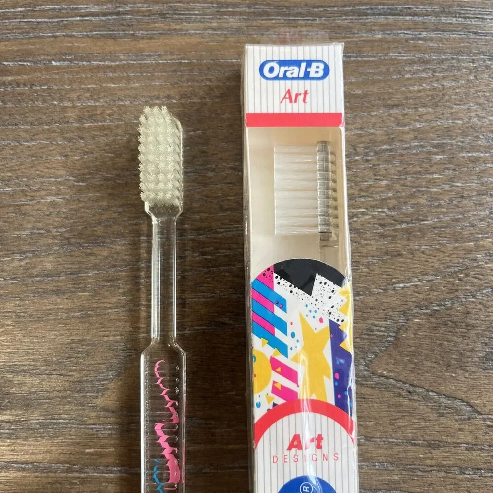 VTG 1991 Oral-B 35 Compact ART + SPORT DESIGNER Toothbrush Lot 2 Baseball RARE!!